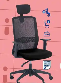 Bureau Vallée Fauteuil scott noir offre