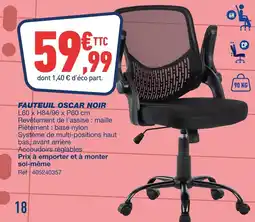 Bureau Vallée Fauteuil Oscar Noir offre