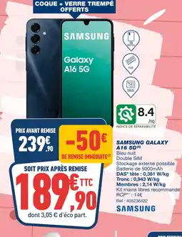 Bureau Vallée Samsung galaxy a16 5g offre