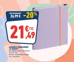 Bureau Vallée Agenda Semainier 16 mois offre