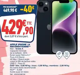 Bureau Vallée APPLE iPhone 14 reconditionné offre