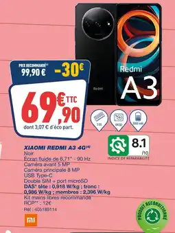 Bureau Vallée XIAOMI REDMI A3 4G offre
