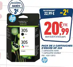 Bureau Vallée HP 305 Pack de 2 cartouches d’encre offre