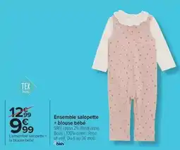 Carrefour Drive Tex - ensemble salopette + blouse bebe offre