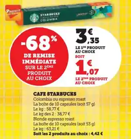 Super U Cafe starbucks offre