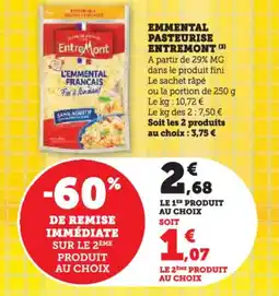 Super U Emmental pasteurise entremont offre