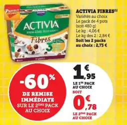 Super U Activia fibres offre