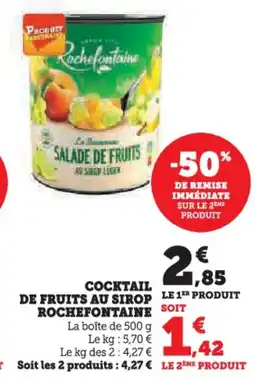 Super U Cocktail de fruits au sirop rochefontaine offre