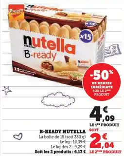 Super U B-ready nutella offre