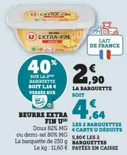 Super U Beurre extra fin u offre