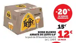 Super U Biere blonde abbaye de leffe 6,6° offre