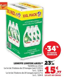 Super U Lessive liquide ariel offre