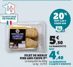 Super U Filet de merlu fish and chips u offre