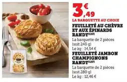 Super U Feuilleté au chèvre et aux épinards randy offre