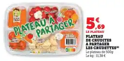 Super U Plateau plateau de crudites a partager les crudettes offre