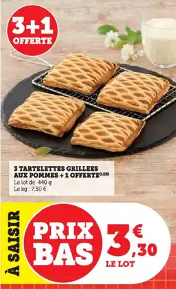 Super U 3 tartelettes grillees aux pommes offre