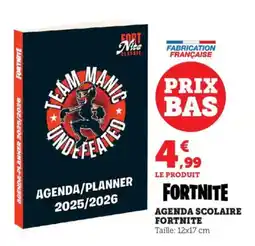 Bi1 Agenda scolaire fortnite offre