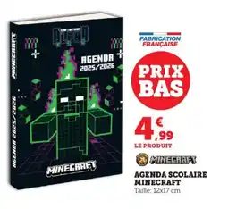 Bi1 MINECRAFT Agenda scolaire offre