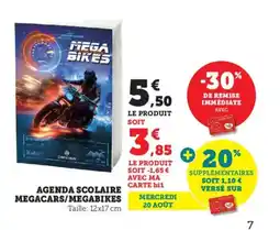 Bi1 Agenda scolaire megacars/megabikes offre