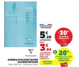 Bi1 CLAIREFONTAINE Agenda scolaire blush offre