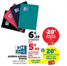 Bi1 OXFORD Agenda avec touch offre