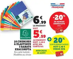 Bi1 EXACOMPTA 10 Chemises A Elastique 3 rabats offre