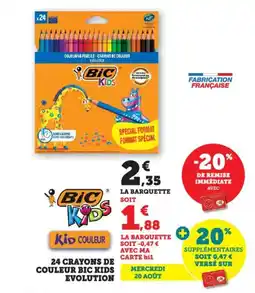 Bi1 BIC 24 crayons de couleur bic kids evolution offre