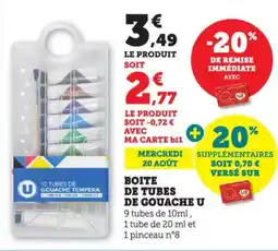 Bi1 U Boite de tubes de gouache offre