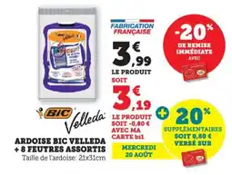 Bi1 BIC VELLEDA Ardoise + 8 feutres assortis offre