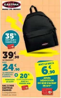 Bi1 EASTPAK Sac à dos padded offre