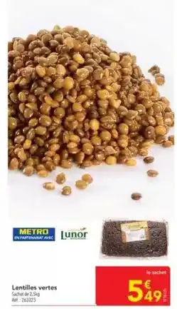 METRO Metro - lentilles vertes offre