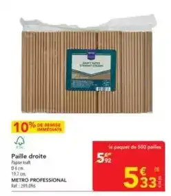 METRO Kraft - paille droite offre