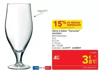 METRO Arcoroc - verre à bière cervoise offre