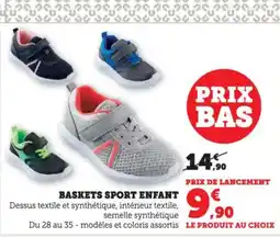 Bi1 Baskets sport enfant offre