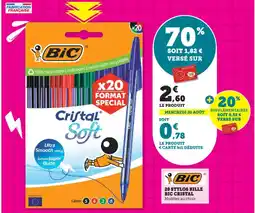 Bi1 BIC 20 stylos bille cristal offre