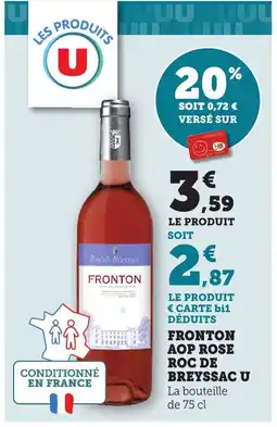 Maximarché U Fronton aop rose roc de breyssac offre