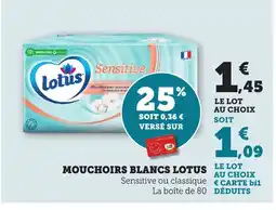 Maximarché LOTUS Mouchoirs blancs offre