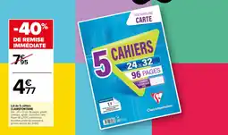 Carrefour Lot de 5 cahiers clairefontaine offre