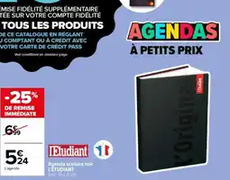 Carrefour Agenda scolaire noir l'étudiant offre