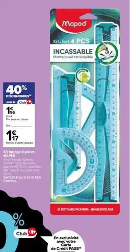 Carrefour Kit traçage 4 pièces maped offre
