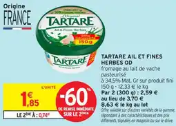Intermarché Contact Tartare ail et fines herbes od offre