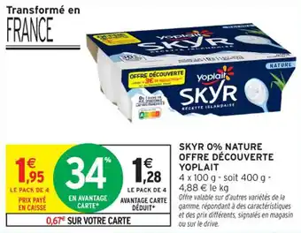 Intermarché Contact Skyr 0% nature offre découverte yoplait offre