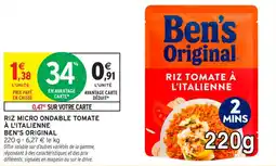Intermarché Contact Riz micro ondable tomate à l'italienne ben's original offre