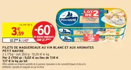 Intermarché Contact Filets de maquereaux au vin blanc et aux aromates petit navire offre