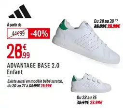 Intersport ADIDAS Advantage base 2.0 enfant offre