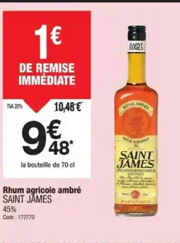 Promocash SAINT JAMES Rhum agricole ambré offre