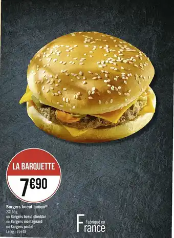 Casino Supermarchés Burgers boeuf bacon offre