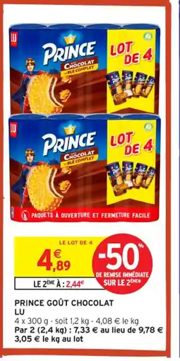 Intermarché Contact LU Prince goût chocolat offre