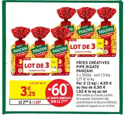 Intermarché Contact PANZANI Pâtes créatives pipe rigate offre
