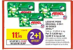 Intermarché Contact ARIEL Lessive pods original 3 en 1 30 doses offre